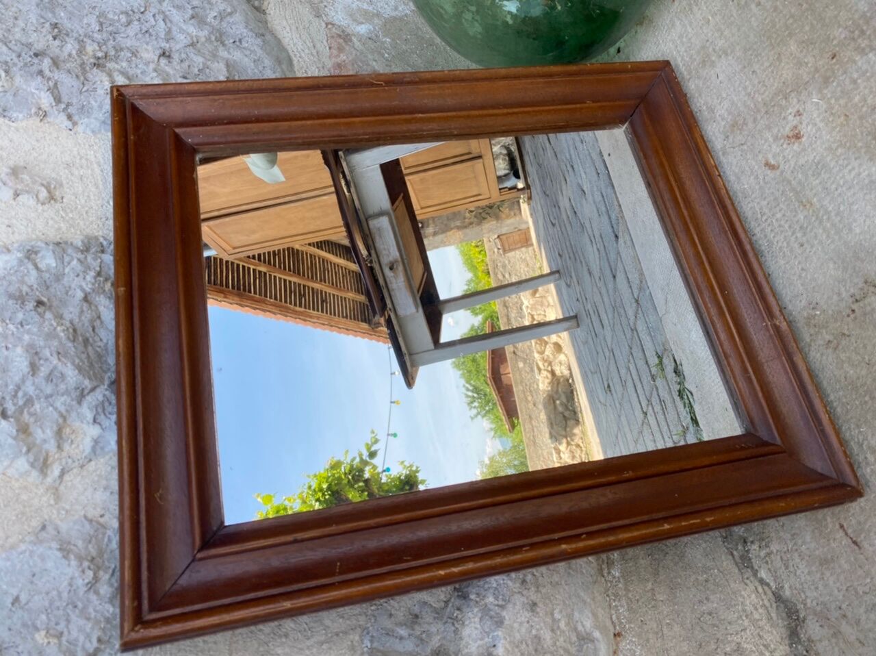 Rectangular wood mirror