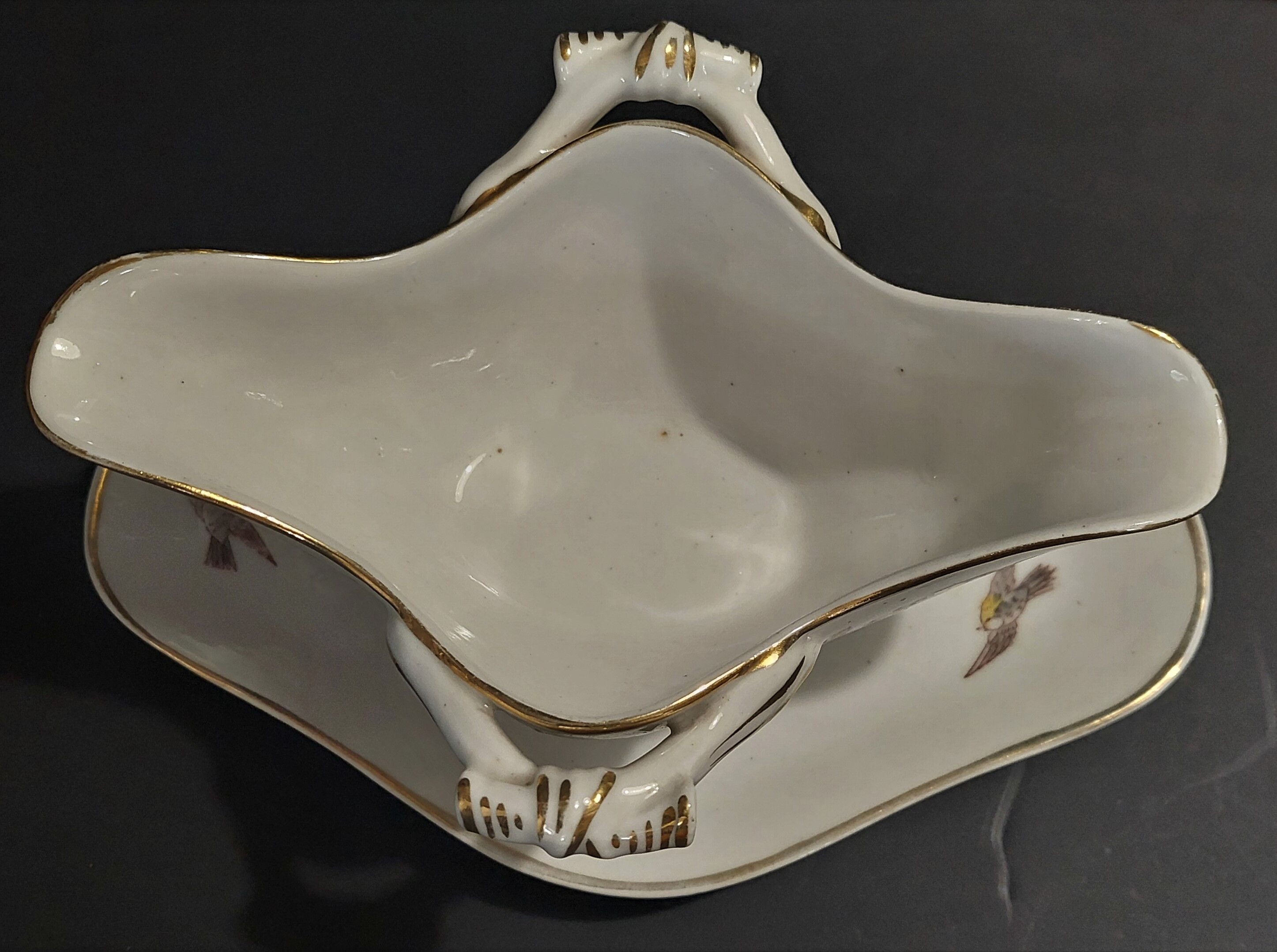 Saucière in porcelain of paris early twentieth century