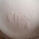 Modernist art deco ball vase in ecru white cracked glazed earthenware, signed saint clement n° 778