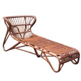 vintage rattan chaise longue 1970 Viggo Boesen