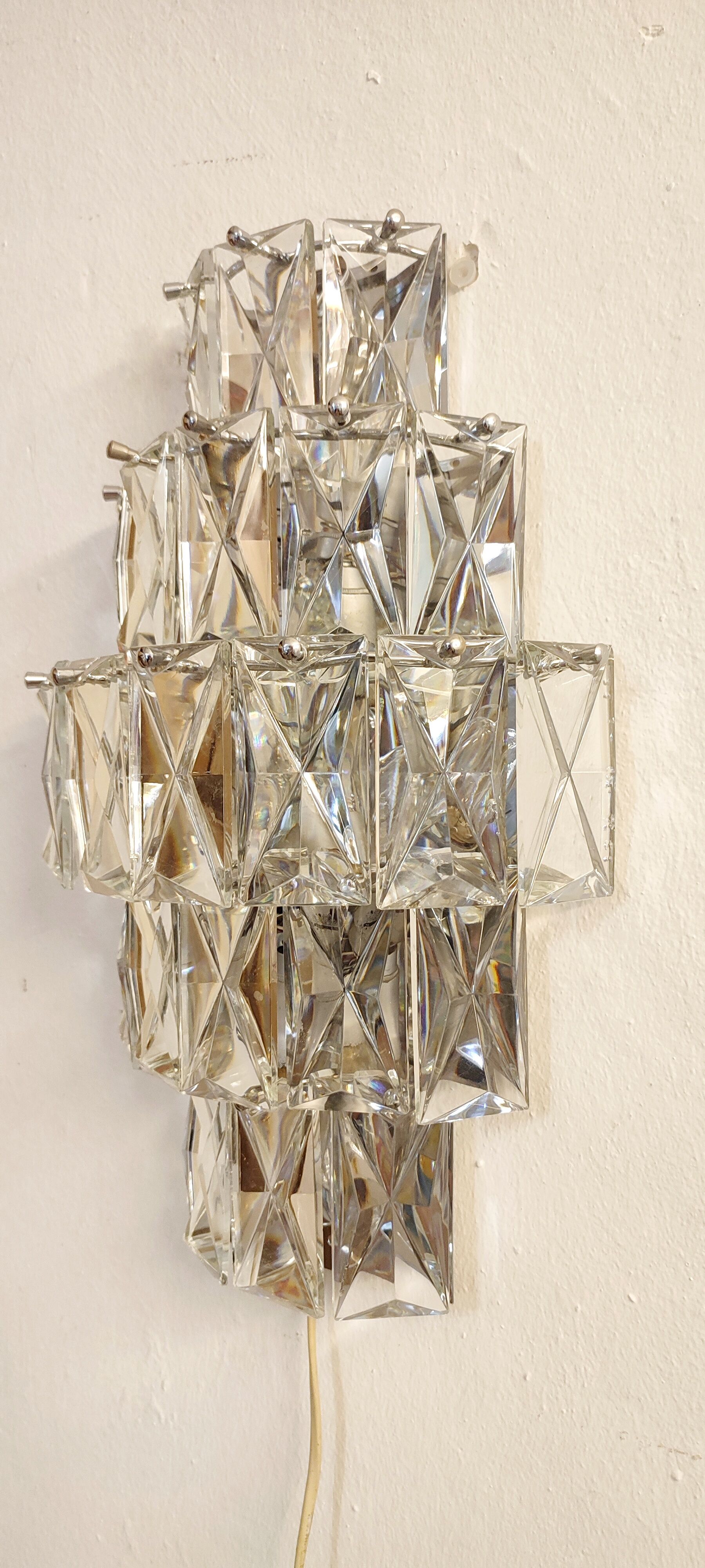 Kinkeldey glass wall lamp, Germany, 1970