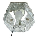 1960s mid century PENDANT LIGHT 5-light cascading lamp faceted glass and chrome