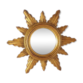 Vintage 50s gilded wood sun mirror, good condition, 40 cm C167