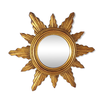 Vintage 50s gilded wood sun mirror, good condition, 40 cm C167