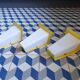 Trio d'appliques modernistes en tôle