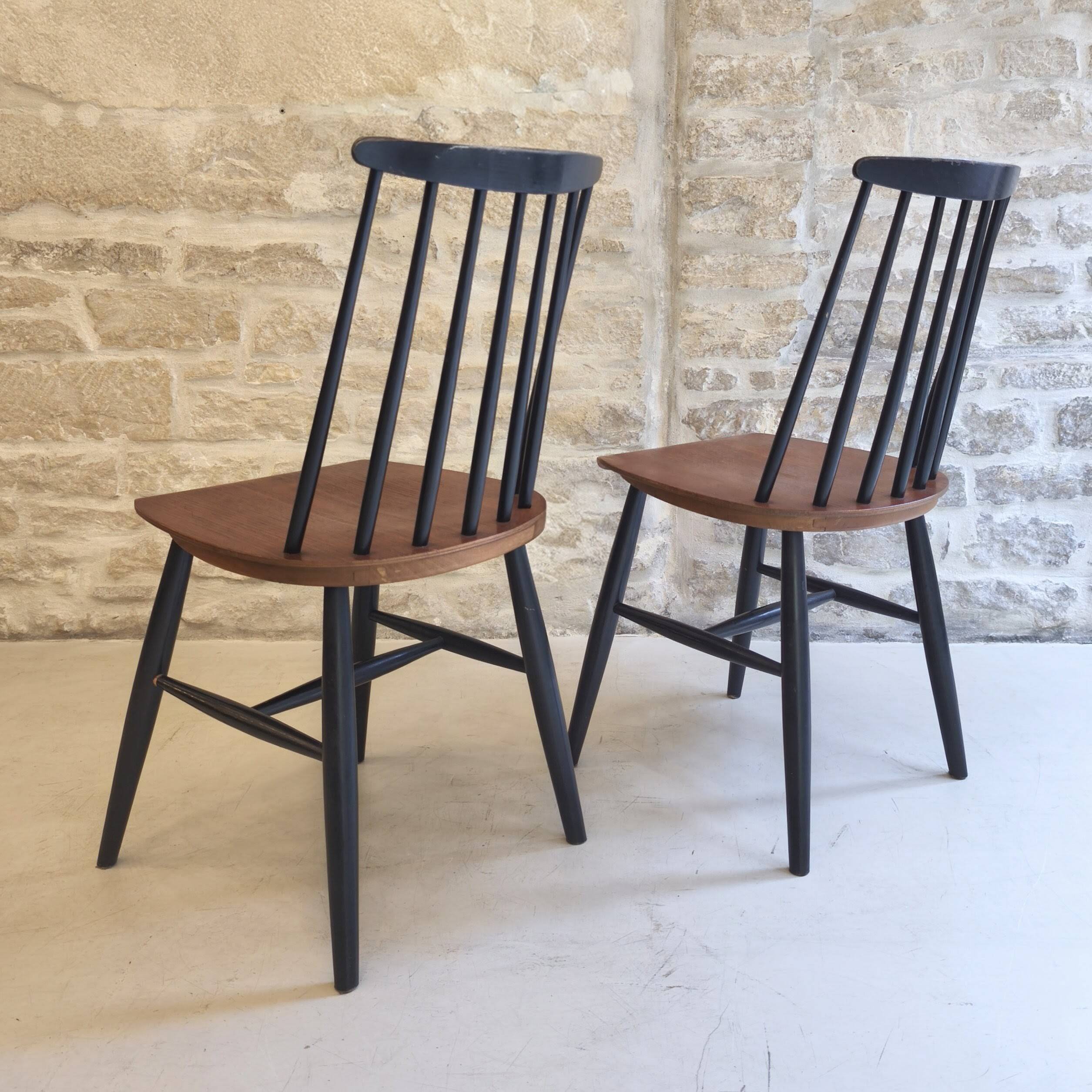 Paire de chaises Fanett, design Ilmari Tapiovaara, 1960