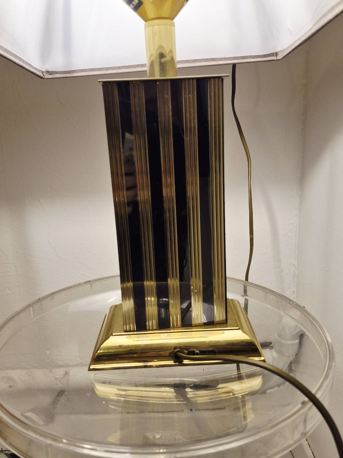 Lampe Le Dauphin doré et argenté