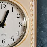 Vintage ceramic clock square silent wall clock "Quarz caramel"