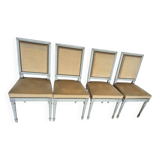 Chaise style Louis XVI assise velours beige doré