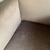 Fauteuil Art Deco en velours taupe 1920/30