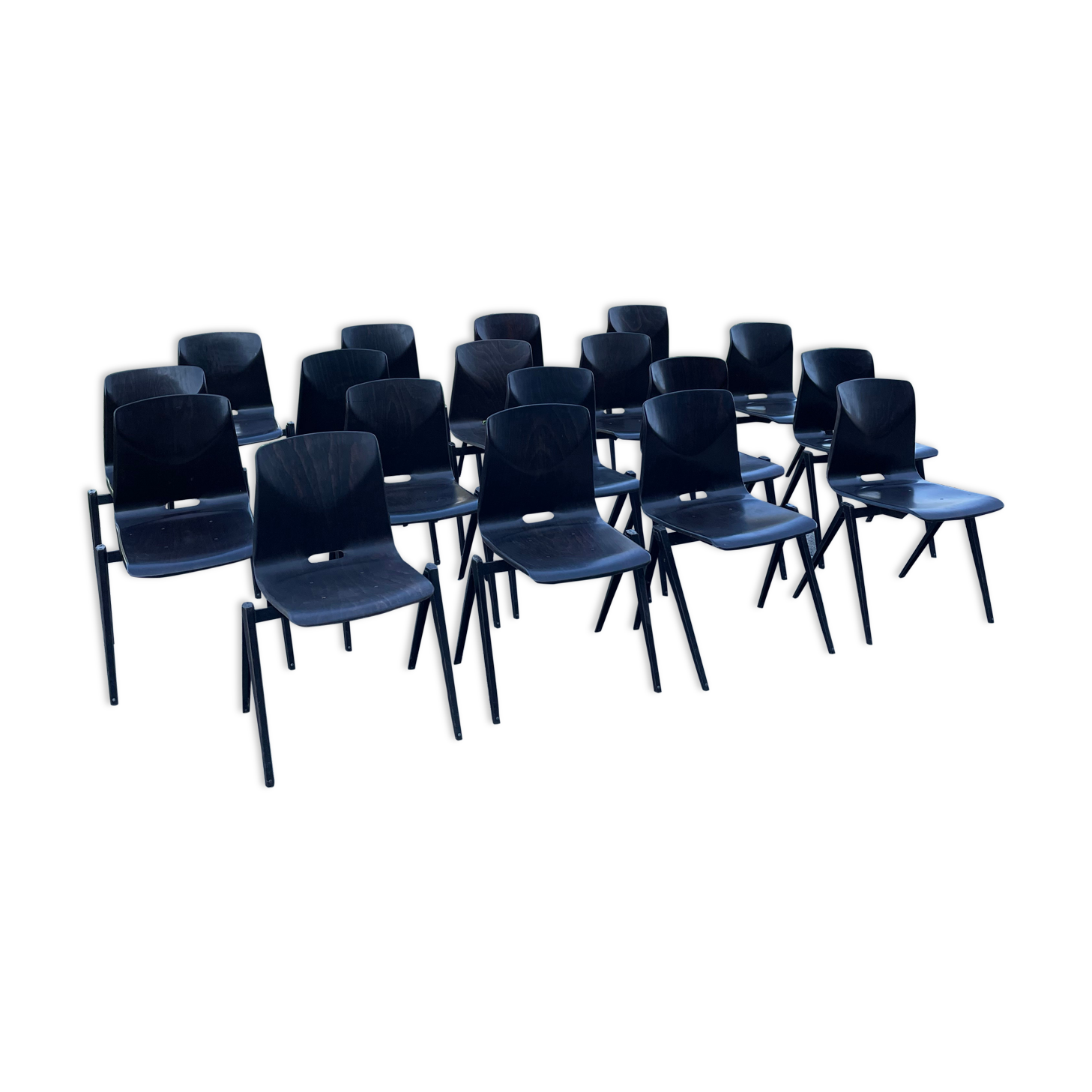 Lot de 18 chaises Galvanitas, années 60