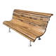 Antique garden bench made of cast iron and oak slats