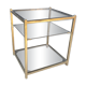 Table d’appoint doré et verre fumée