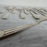 12 Vintage silver plated metal dessert forks by Saint Médard goldsmith 24 grs
