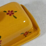 Glazed and decorated ceramic butter dish