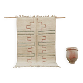 Tapis Azilal 235×155 cm – Ivoire, Terracotta doux & vert sauge, AZO-785
