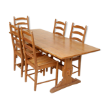 5 vintage Ercol chairs dining table