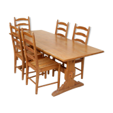 Table de salle à manger et 5 chaises vintage Ercol
