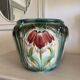 Large antique cache-pot in art nouveau majolica.