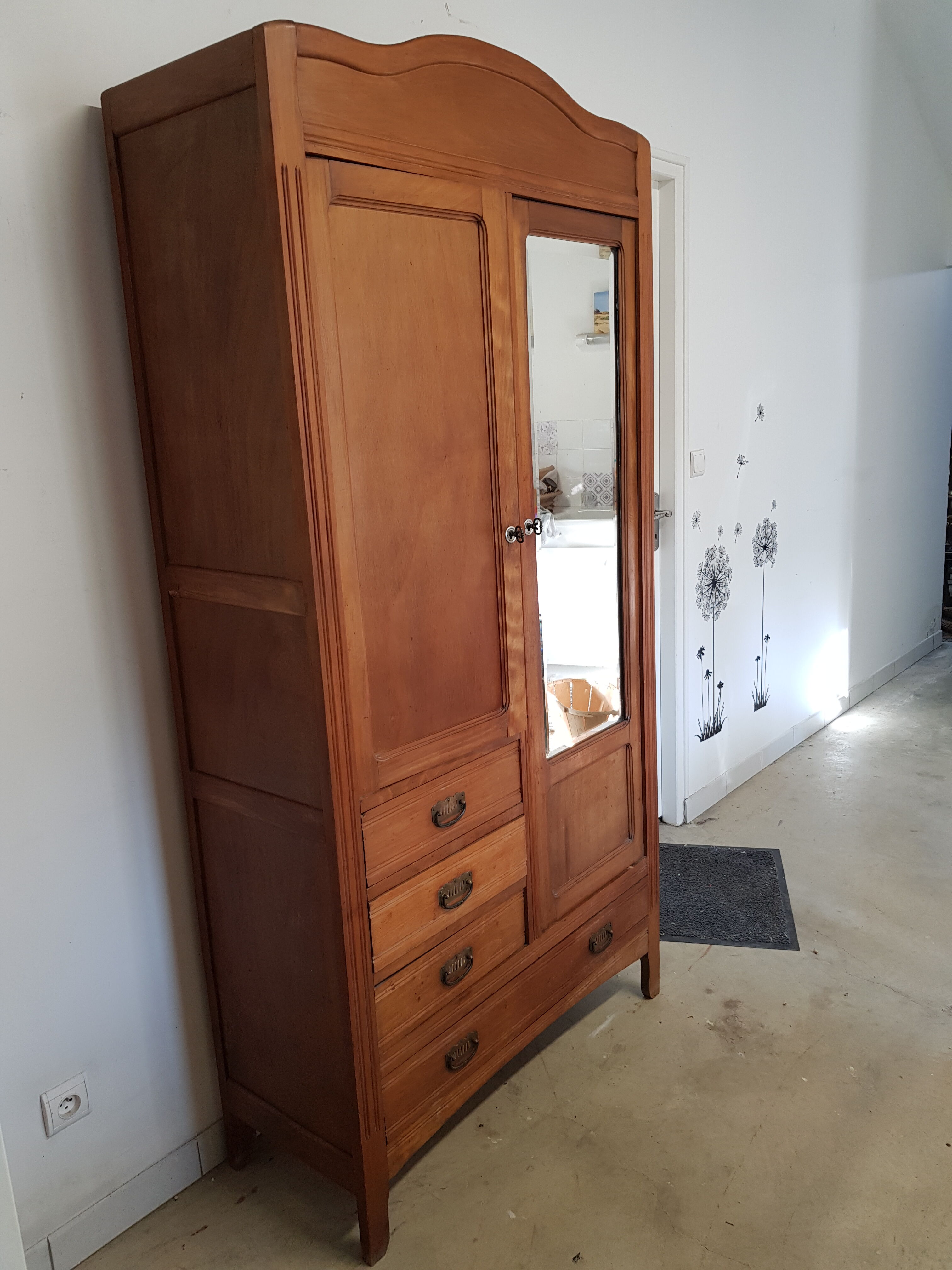 Parisian wardrobe with mirror