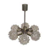 Suspension with six glass Lampshade cut, 60 years