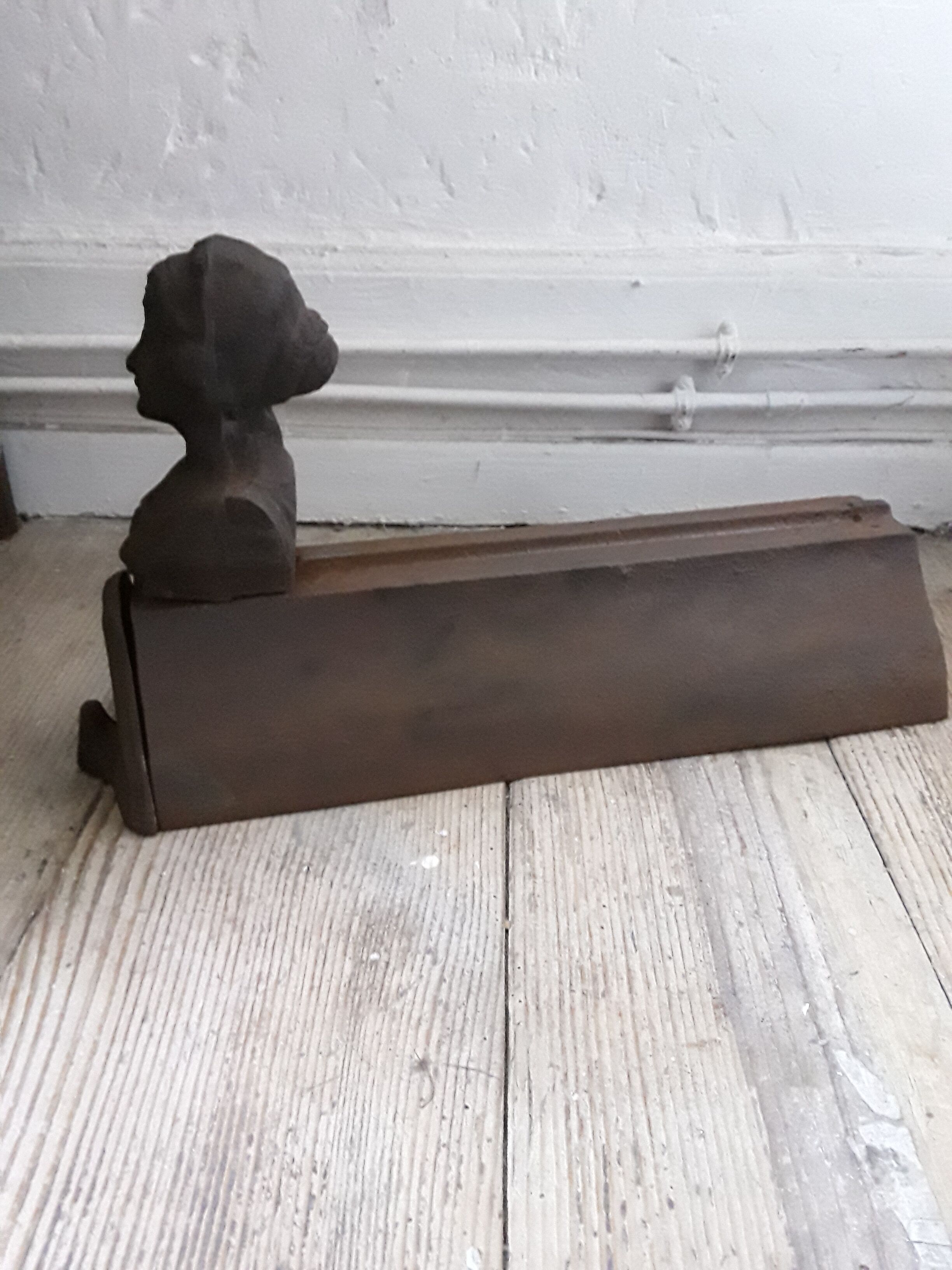 19th century cast iron chenets