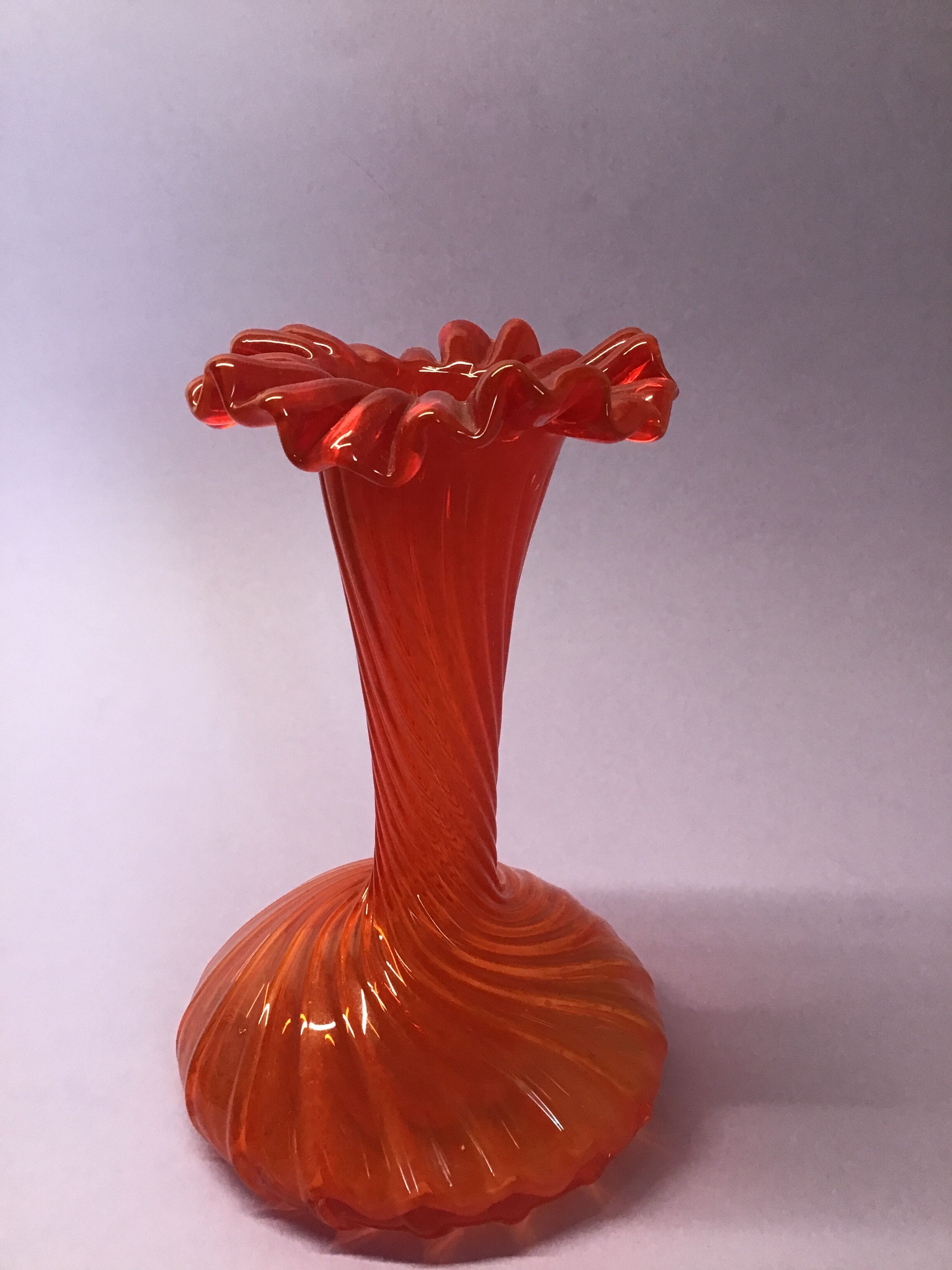 Twisted glass vase