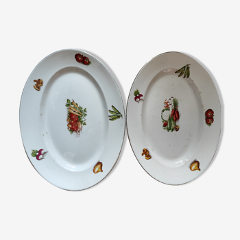 2 dishes /sarreguemines /digoin /model france primeurs /faience