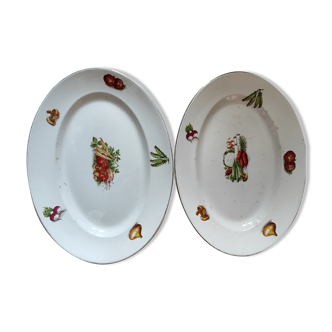 2 dishes /sarreguemines /digoin /model france primeurs /faience