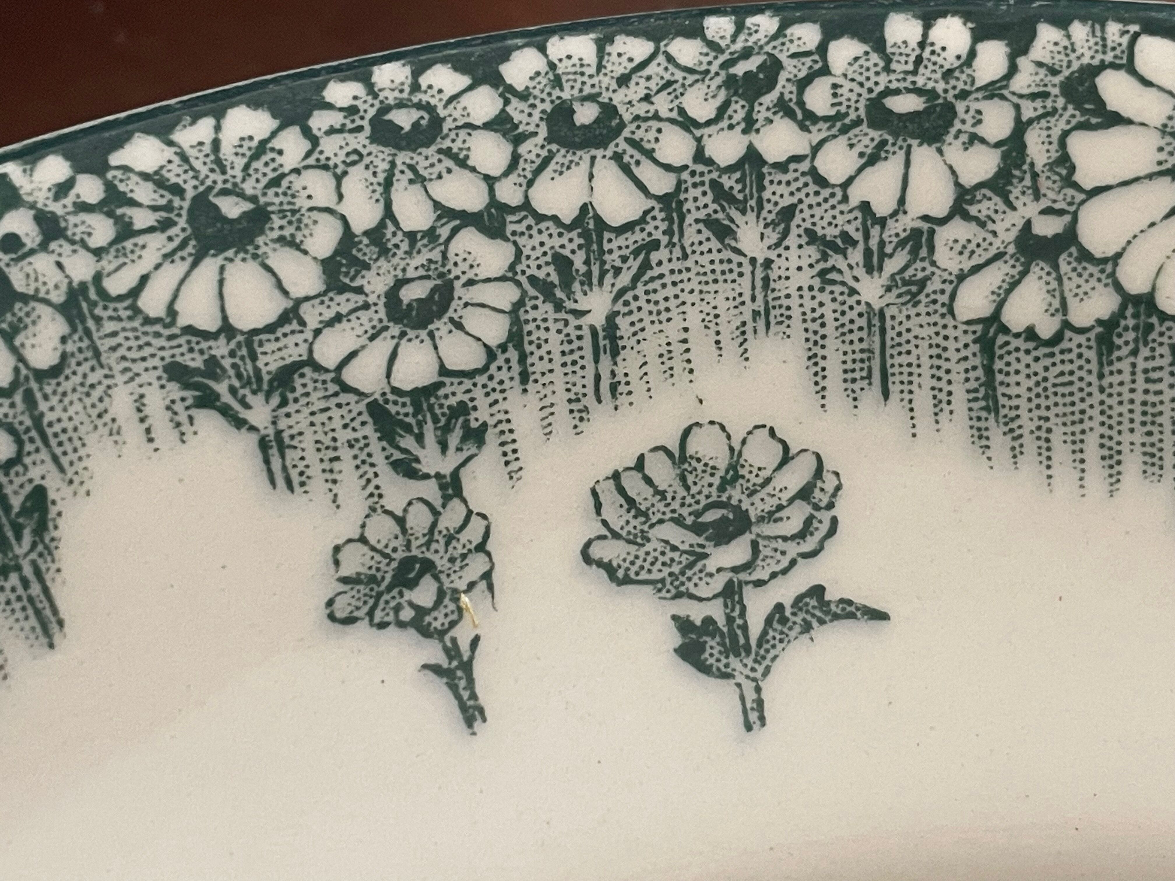 Set of 5 flat plates Terre de fer Longwy