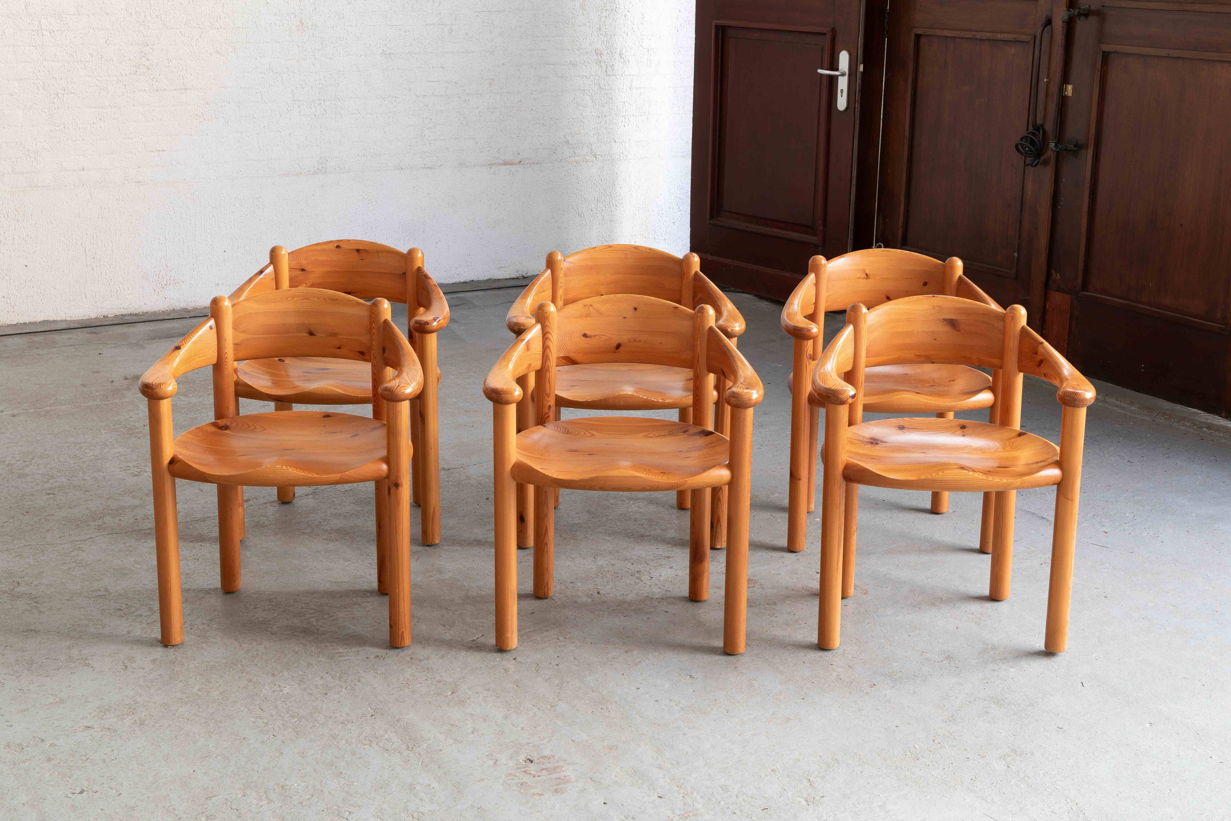 Ensemble de 6 chaises de salle à manger par Rainer Daumiller, années 1970