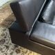 Jori designer sofa in brown leather 3 seats