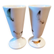 2 porcelain mazagrans decorated with feathers