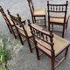 Set of 5 Henri II style chairs – turned wood and cane