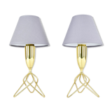 Pair of danish mid-century modern tripod table lamps Eric Merthen