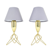 Pair of danish mid-century modern tripod table lamps Eric Merthen