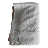 Old linen sheet with return - handmade grand jour - 208 x 365 cm