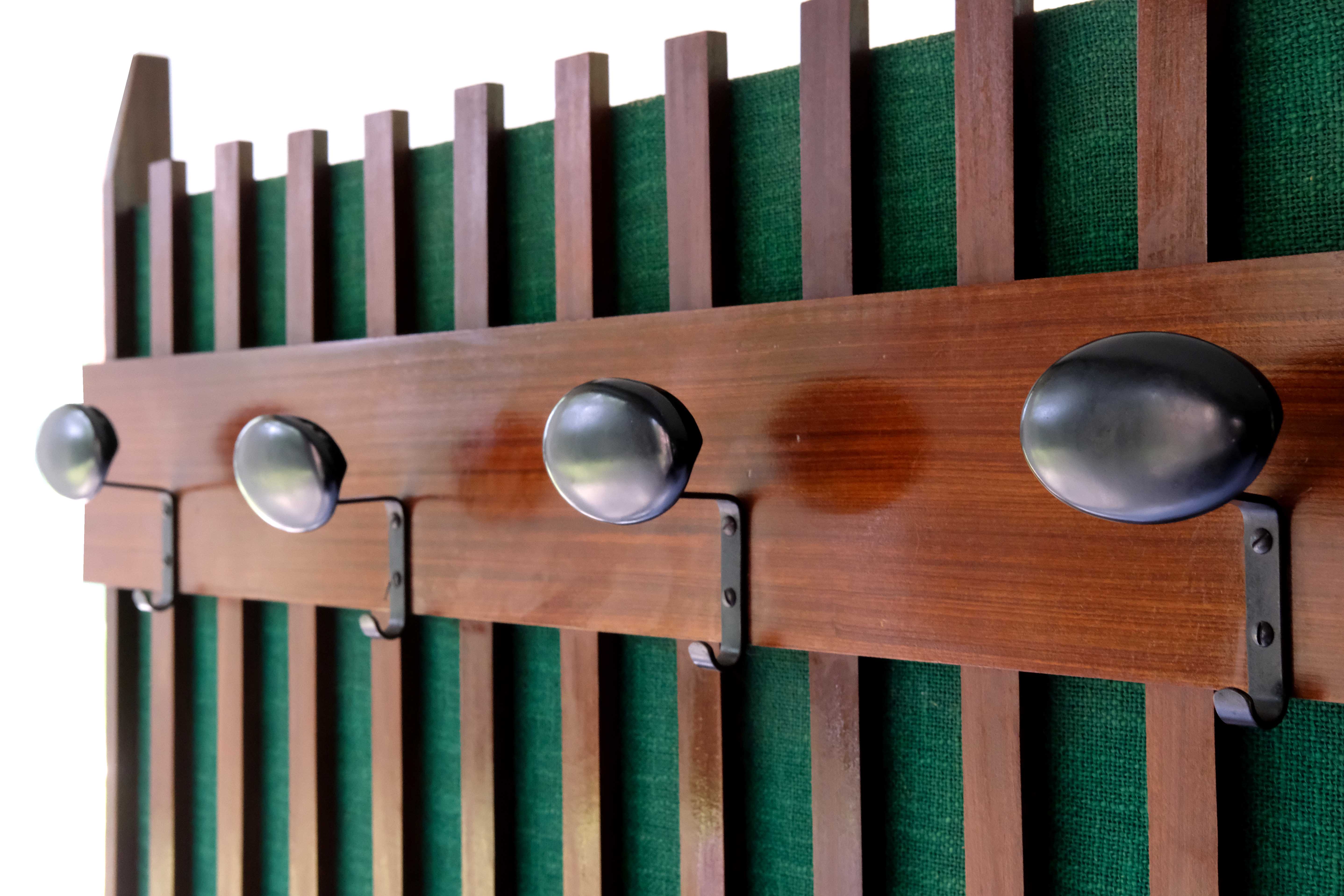 Vintage Wall-Mounted Hall-Stand with a Bench, Italy 1970's