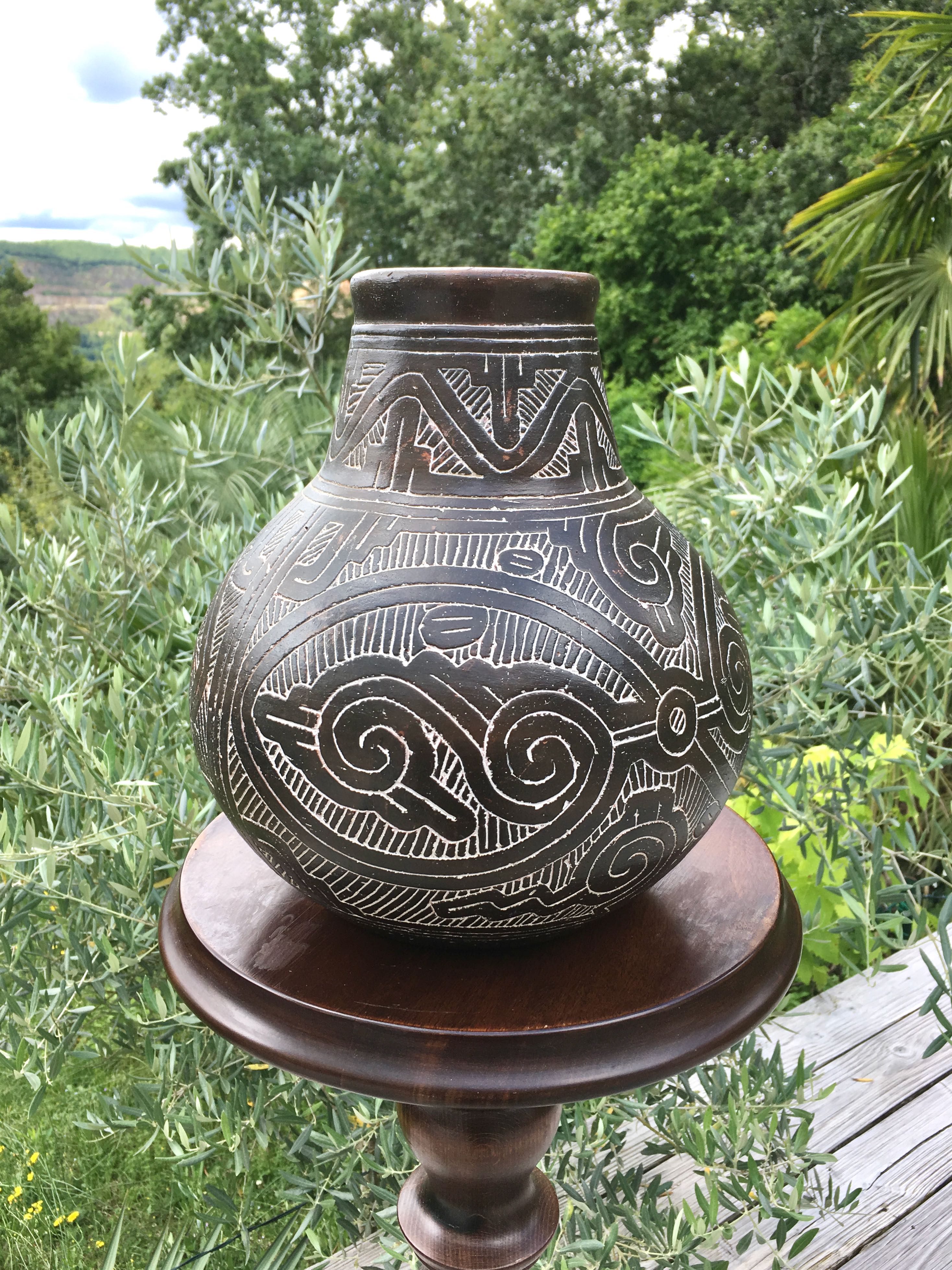 Handmade earthen vase