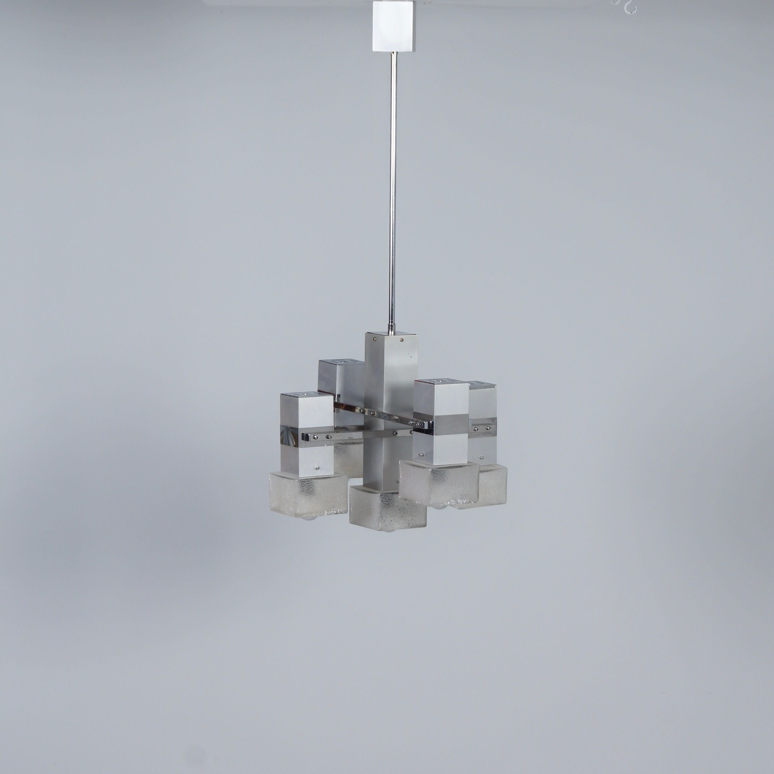 Italian cube pendant by Gaetano Sciolari, 1970s