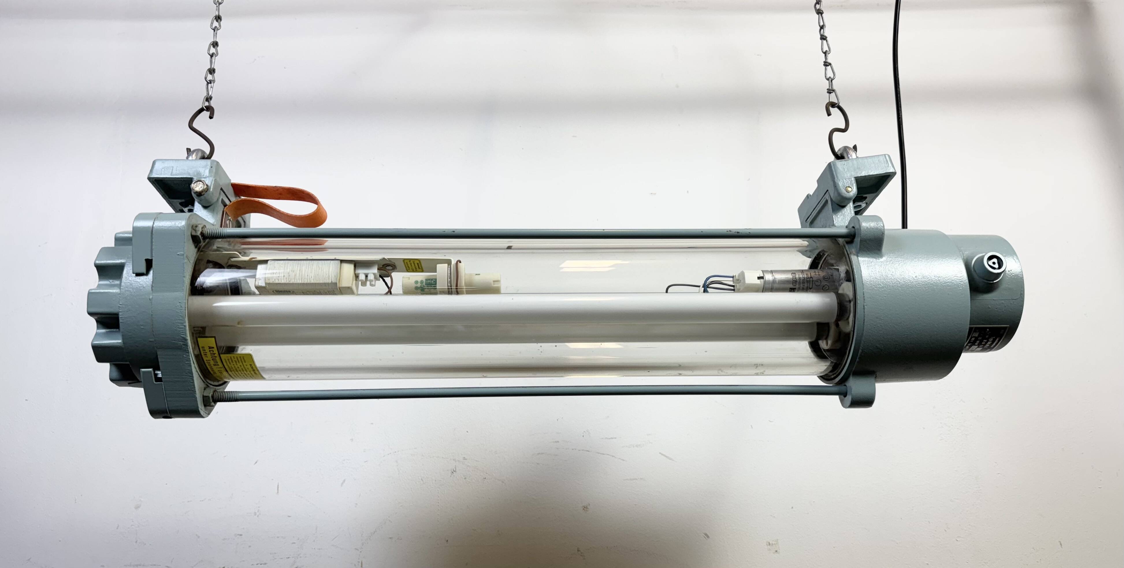 Industrial East German Fluorescent Tube Light From Leuchtenbau Wittenberg, 1980s