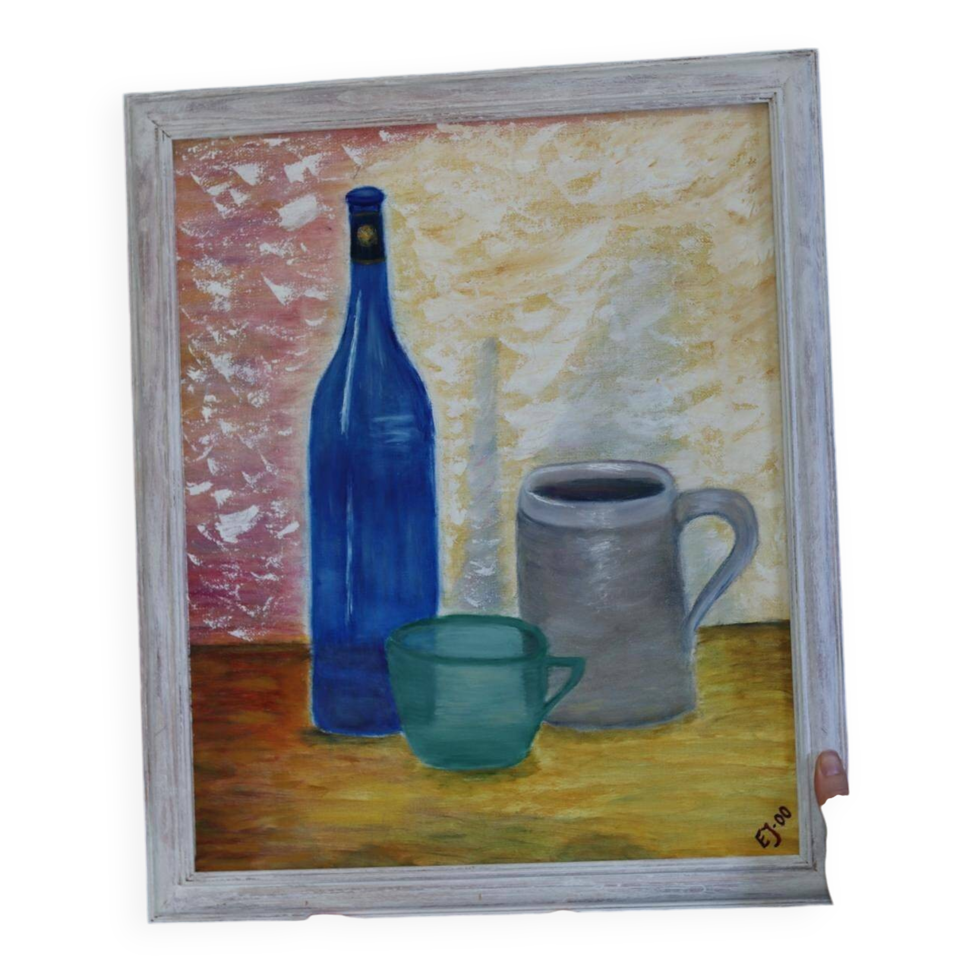 Swedish Mid-Century Oil on Canvas " Still life" Vintage and Framed