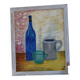 Nature morte suédoise des années 50, huile sur toile, vintage et encadrée.