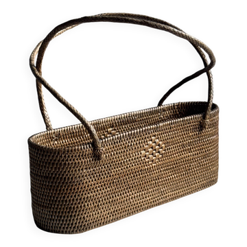 Small oval basket with long handles, traditional Indonesian L28xH10