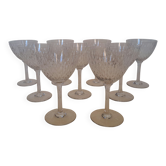 9 verres à eau cristal de Baccarat Magenta Grain De Riz h 15.5 cm