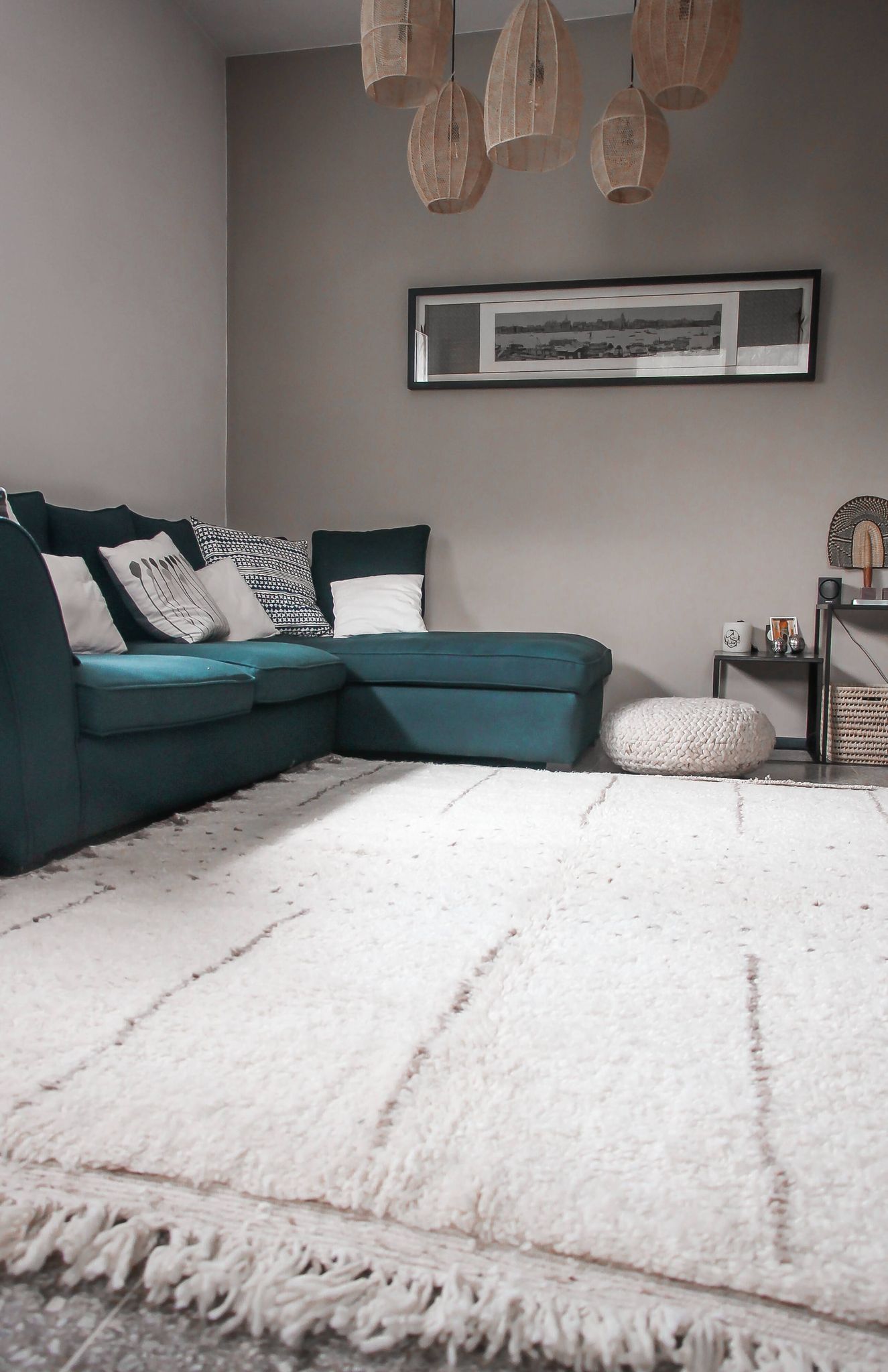 Beni weain beige carpet with dug patterns "bni drar" 287 x 210cm