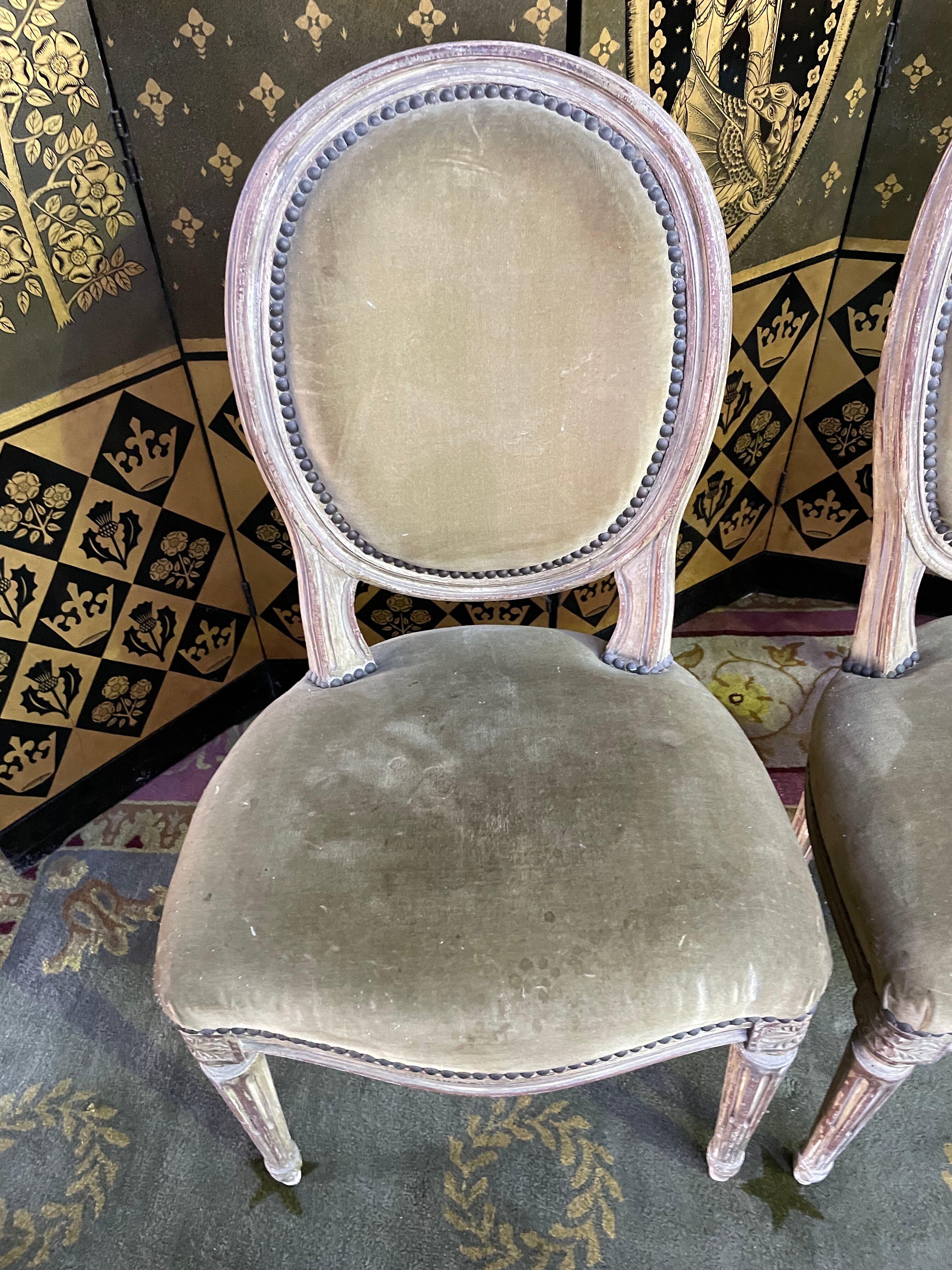4 chaises médaillons louis xvi 19eme
