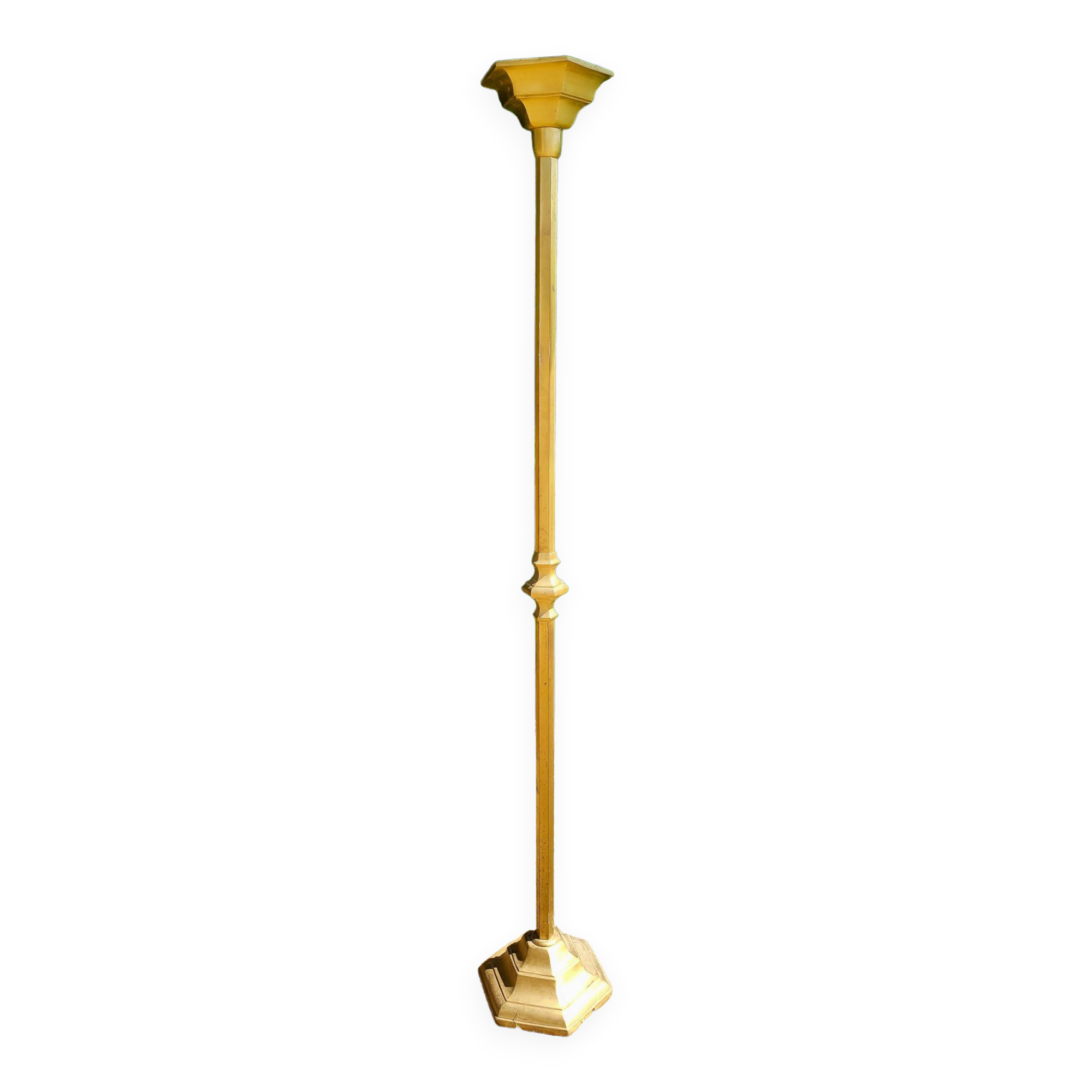 Golden metal floor lamp