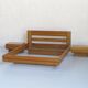 140 cm bed and bedside tables in certified solid elm regain