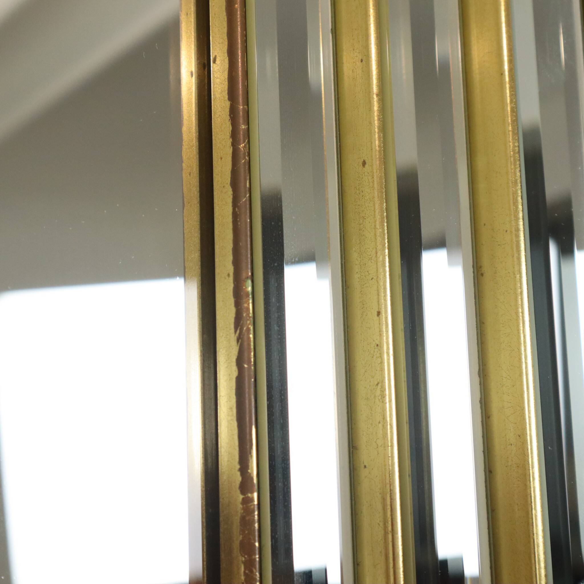 Miroir avec console argentés et dorés – Deknudt